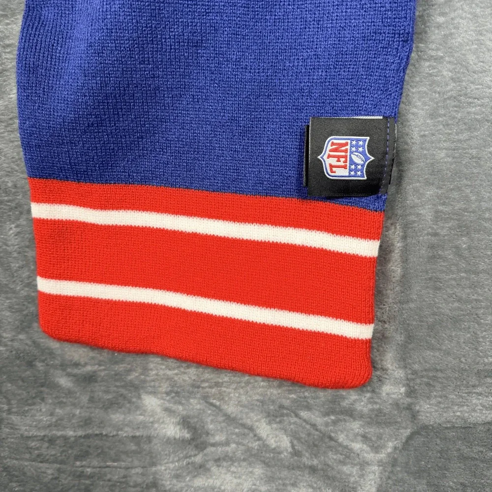 NFL Hooded Scarf Unisex OSFM Blue Red White Striped Winter Knit Football‎ Fan
